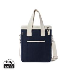 Vue VINGA Tote bag isotherme en toile recyclée AWARE™ Volonne de couleur bleu| Krokrodeal