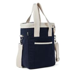 Vue VINGA Tote bag isotherme en toile recyclée AWARE™ Volonne de couleur bleu| Krokrodeal