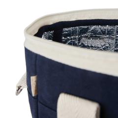 Vue VINGA Tote bag isotherme en toile recyclée AWARE™ Volonne de couleur bleu| Krokrodeal