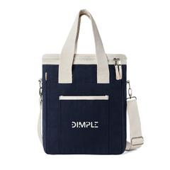 Vue VINGA Tote bag isotherme en toile recyclée AWARE™ Volonne de couleur bleu| Krokrodeal
