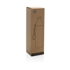 Vue Bouteille d'eau étanche 600ml en rPET RCS Impact de couleur noir| Krokrodeal