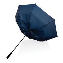 Vue Parapluie tempête 30" en rPET 190T Impact AWARE™ de couleur bleu| Krokrodeal