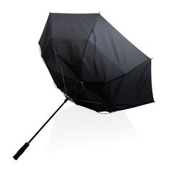 Vue Parapluie tempête 30" en rPET 190T Impact AWARE™ de couleur noir| Krokrodeal