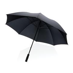 Vue Parapluie tempête 30" en rPET 190T Impact AWARE™ de couleur noir| Krokrodeal