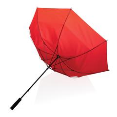 Vue Parapluie tempête 30" en rPET 190T Impact AWARE™ de couleur rouge| Krokrodeal