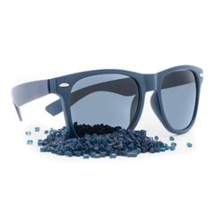 Vue Lunettes de soleil en plastique recyclé GRS de couleur bleu| Krokrodeal