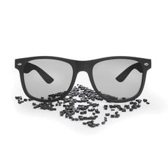 Vue Lunettes de soleil en plastique recyclé GRS de couleur noir| Krokrodeal