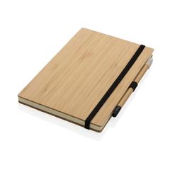 Vue Set avec carnet et crayon infini en bambou de couleur marron| Krokrodeal