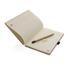 Vue Set avec carnet et crayon infini en bambou de couleur marron| Krokrodeal