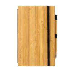 Vue Set avec carnet et crayon infini en bambou de couleur marron| Krokrodeal