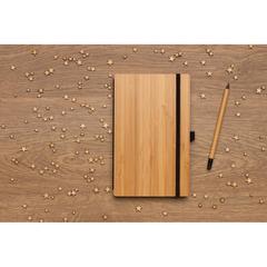 Vue Set avec carnet et crayon infini en bambou de couleur marron| Krokrodeal