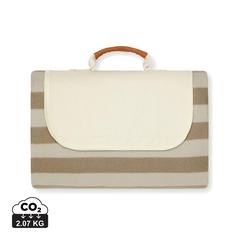Vue VINGA Petite couverture pique-nique en rPET GRS Alba de couleur marron| Krokrodeal