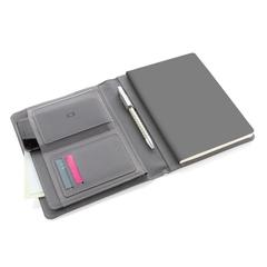 Vue Conférencier A5 Impact en rPET AWARE™ de couleur gris| Krokrodeal
