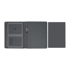 Vue Conférencier A5 Impact en rPET AWARE™ de couleur gris| Krokrodeal