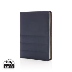 Vue Conférencier A5 Impact en rPET AWARE™ de couleur bleu| Krokrodeal