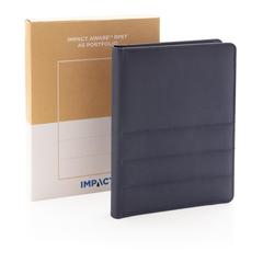 Vue Conférencier A5 Impact en rPET AWARE™ de couleur bleu| Krokrodeal
