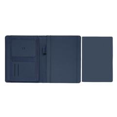 Vue Conférencier A5 Impact en rPET AWARE™ de couleur bleu| Krokrodeal