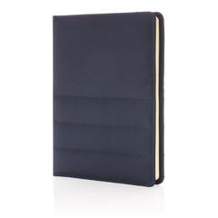 Vue Conférencier A5 Impact en rPET AWARE™ de couleur bleu| Krokrodeal