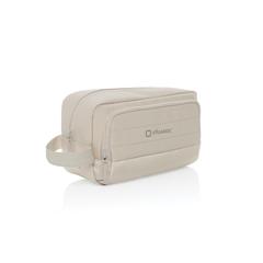 Vue Trousse de toilette en rPET AWARE™ Armond de couleur beige| Krokrodeal