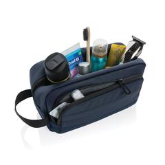 Vue Trousse de toilette en rPET AWARE™ Armond de couleur bleu| Krokrodeal