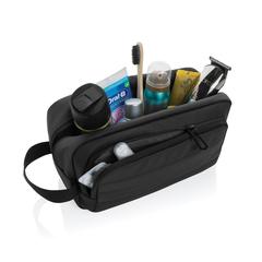 Vue Trousse de toilette en rPET AWARE™ Armond de couleur noir| Krokrodeal