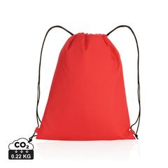 Vue Sac cordelettes en rPET 190T Impact AWARE™ de couleur rouge| Krokrodeal