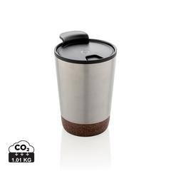 Vue Tasse à café en liège et en acier inoxydable GRS de couleur gris| Krokrodeal