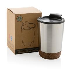 Vue Tasse à café en liège et en acier inoxydable GRS de couleur gris| Krokrodeal