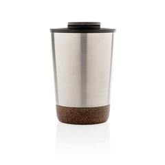 Vue Tasse à café en liège et en acier inoxydable GRS de couleur gris| Krokrodeal