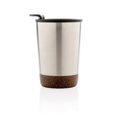Vue Tasse à café en liège et en acier inoxydable GRS de couleur gris| Krokrodeal