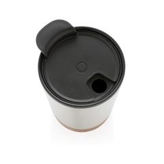 Vue Tasse à café en liège et en acier inoxydable GRS de couleur gris| Krokrodeal