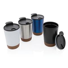 Vue Tasse à café en liège et en acier inoxydable GRS de couleur gris| Krokrodeal