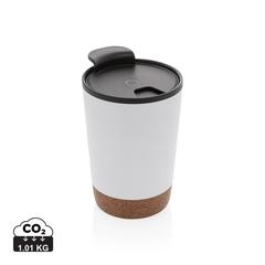 Vue Tasse à café en liège et en acier inoxydable GRS de couleur blanc| Krokrodeal