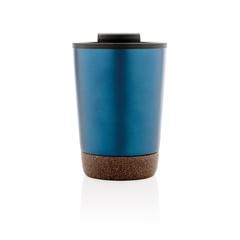 Vue Tasse à café en liège et en acier inoxydable GRS de couleur bleu| Krokrodeal