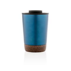 Vue Tasse à café en liège et en acier inoxydable GRS de couleur bleu| Krokrodeal