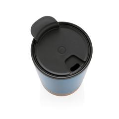 Vue Tasse à café en liège et en acier inoxydable GRS de couleur bleu| Krokrodeal