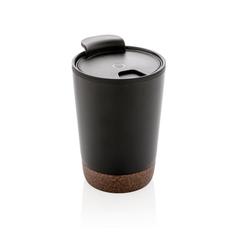 Vue Tasse à café en liège et en acier inoxydable GRS de couleur noir| Krokrodeal