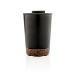 Vue Tasse à café en liège et en acier inoxydable GRS de couleur noir| Krokrodeal