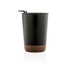 Vue Tasse à café en liège et en acier inoxydable GRS de couleur noir| Krokrodeal