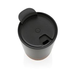 Vue Tasse à café en liège et en acier inoxydable GRS de couleur noir| Krokrodeal