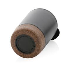 Vue Tasse à café en liège et en acier inoxydable GRS de couleur noir| Krokrodeal