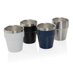 Vue Tasse à café 300ml à double paroi en acier RCS Clark de couleur gris| Krokrodeal