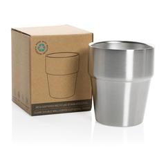 Vue Tasse à café 300ml à double paroi en acier RCS Clark de couleur gris| Krokrodeal