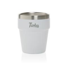 Vue Tasse à café 300ml à double paroi en acier RCS Clark de couleur blanc| Krokrodeal