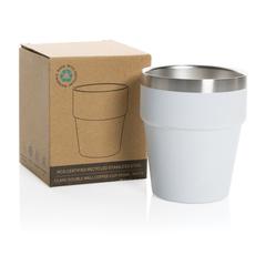 Vue Tasse à café 300ml à double paroi en acier RCS Clark de couleur blanc| Krokrodeal