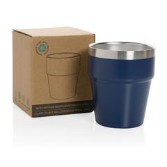 Vue Tasse à café 300ml à double paroi en acier RCS Clark de couleur bleu| Krokrodeal