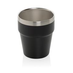 Vue Tasse à café 300ml à double paroi en acier RCS Clark de couleur noir| Krokrodeal