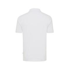 Vue Polo en coton piqué et recyclé Iqoniq Yosemite de couleur blanc| Krokrodeal