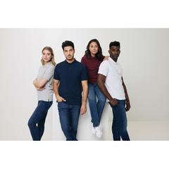 Vue Polo en coton piqué et recyclé Iqoniq Yosemite de couleur blanc| Krokrodeal