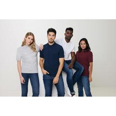Vue Polo en coton piqué et recyclé Iqoniq Yosemite de couleur blanc| Krokrodeal